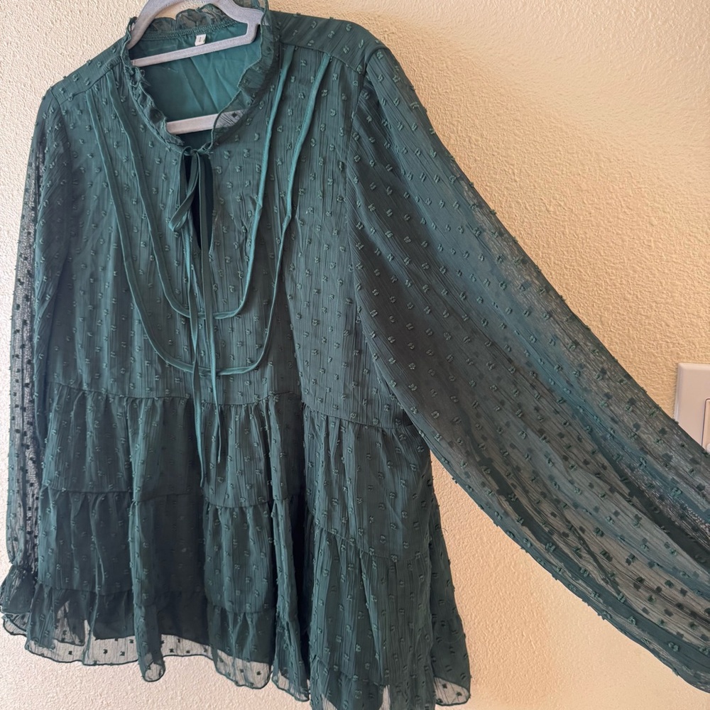 Emerald Green prairie Women's Top - Picture 4 of 8